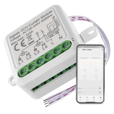 Produktbild von EMOS GoSmart Rolladenschalter-Modul / Zigbee mit App, Unterputz Relais-Schalter zur Rolladensteuerung, Sprachsteuerung, für Doppelschalter, H5110