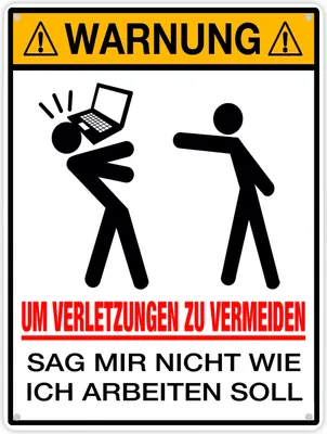 Produktbild von Metallschild XL in 21x28 cm Warnung am Arbeitsplatz für Arbeitnehmer Geschenk