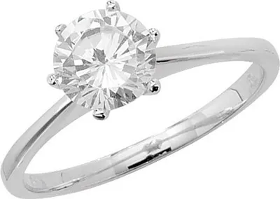 Produktbild von Klassischer 925 Sterling Silber Solitär Verlobung Damen - Ring mit Zirkonia, 61 (19.4); TRS22152RST
