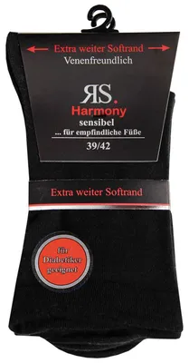 Produktbild von RS Harmony 2er-Pack Strumpf ohne Gummi schwarz