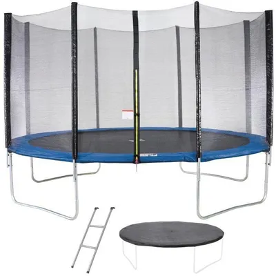Produktbild von Trampolin Komplettset, Ø 430 cm, Blau, Mit Sicherheitsnetz, Leiter, Schutzabdeckung, Max. 100 kg