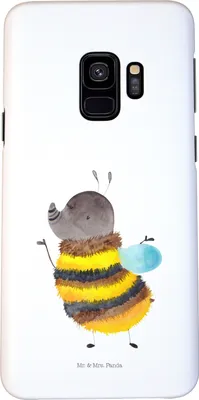 Produktbild von Mr. & Mrs. Panda Samsung Galaxy S9 Handyhülle Hummel flauschig - Weiß - Geschenk, Handy Schutzhülle, Case, Smartphone Hülle, Cover, Biene, Lustige Sprüche, Natur, Blume