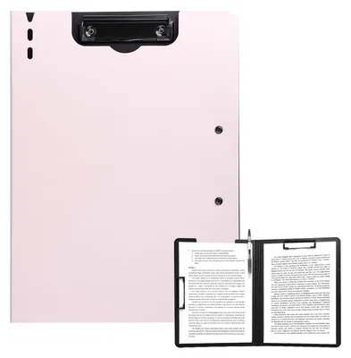 Immagine prodotto di Cartella portablocco A4 - Doppia clip - Rosa - 320 x 240 mm - Con copertina
