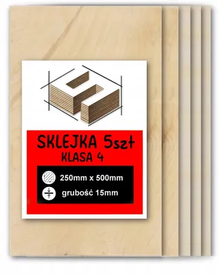 Productafbeelding van Rechthoekige berkenmultiplexplaten voor lasergraveren – CNC-frezen, modelbouw, figuurzagen, houtbranden, beschilderen, decoupage en knutselen – kwaliteit 4 – 25 × 50 cm (250 × 500 mm) – 8 mm – 20 stuks