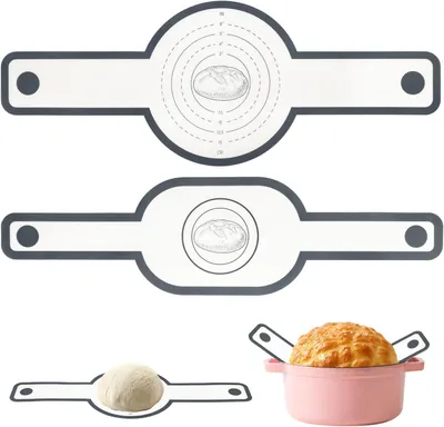 Imagen del producto de Bandejas de silicona para horno holandés - Juego de 2 - Bandejas de silicona con mangos largos - Bandejas reutilizables para masa
