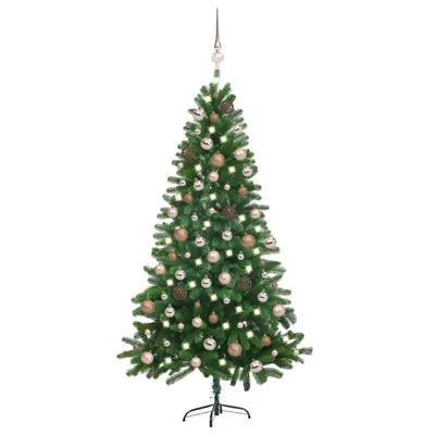 Image de VidaXL Arbre de Noël artificiel avec lumières et boules 150 cm vert