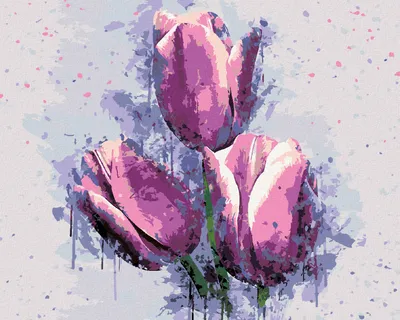 Produktbild von Diamondi - Diamond painting - GEMALTE TULPEN, 40X50 cm, ohne Keilrahmen