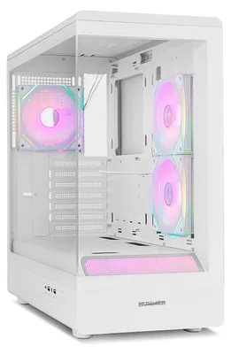 Produktbild von NOX Hummer NXHUMMERSIGNALBK, Midi Tower, PC, Weiß, ATX, micro ATX, SPCC, Gehärtetes Glas, Multi