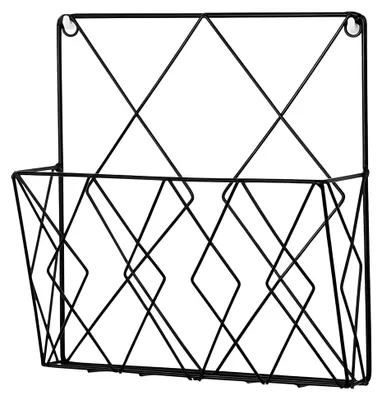 Produktbild von Wandregal Bücherregal Zeitschriftensammler Zeitschriftenhalter Wand für A4 Akten Post Metall Wandhalterung Zeitschriftenhalter, Zeitungshalter Wandkorb für Büro Wohnzimmer Zeitungsständer Schwarz