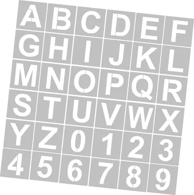 Produktbild von 36 Stück 5 Zoll Buchstaben- und Zahlenschablonen Wiederverwendbare waschbare Alphabetschablonen Umweltfreundliche PET Kunsthandwerk Schablonen für Malerei auf Holz Stoff Wand Tür Dekor Haus Zeichen