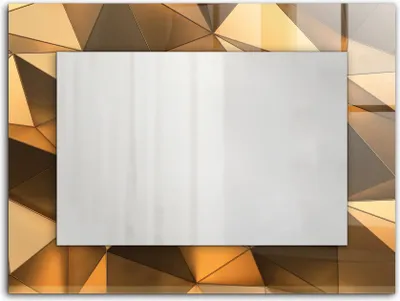 Zdjęcie produktu dla Złote geometryczne wzory – Lustro Prostokątne z Printem 80x60 cm – Nowoczesne – Dekoracyjne Na Ścianę