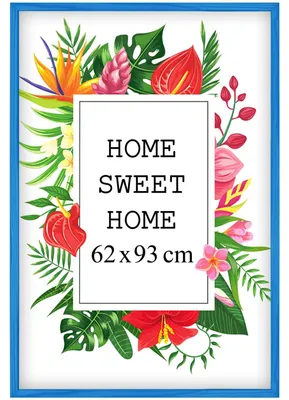 Obrázek produktu pro Rám na obrázky MG Design Blau, rozměry 62 x 93 cm – vyroben z pravého dřeva s akrylovým sklem, určený k zavěšení i k postavení, vhodný pro fotografie, plakáty a puzzle
