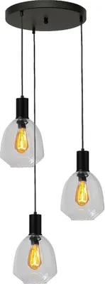 Produktbild von masterlight Pendelleuchte Porto 3-flammig Glas Transparent Ø45cm