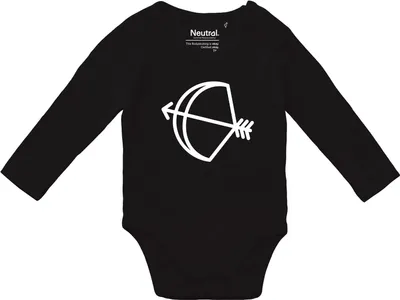 Produktbild von Huuraa Baby Body Schütze Sternzeichen Symbol 68 Black  Baumwolle Fairtrade Langarmbody Geschenkidee