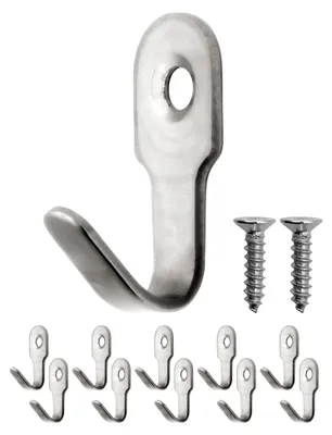 Produktbild von Eisenhaken, Küchenhaken, Bilderhaken, 27 x 16 mm, 10 Stück, silber