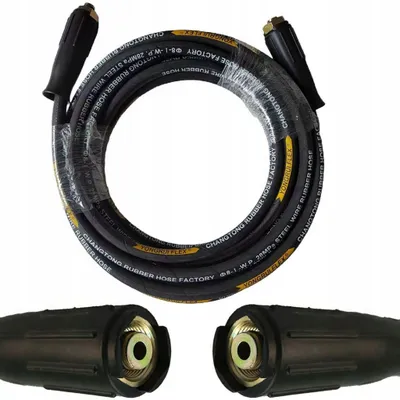 Image de Tuyau haute pression de rechange – tressé en acier | 10 m M22 x M22 | 250 bars, 155 °C | compatible avec les nettoyeurs haute pression Kärcher HD et HDS