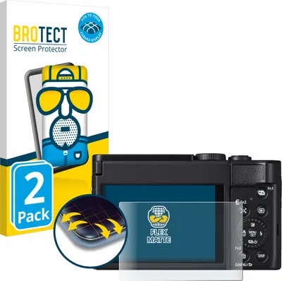 Produktbild von 2x BROTECT Fullscreen Schutzfolie für Panasonic Lumix DC-TZ99 Displayschutz Folie Fullcover Matt Entspiegelungsfolie