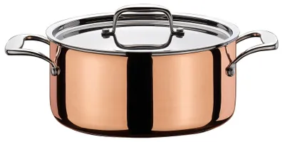 Schmortopf mit Deckel, 16 cm, 1,4 L, Kupfer-Edelstahl, Induktion