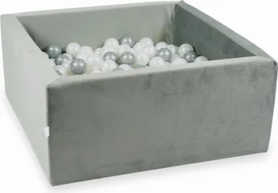 Produktbild von Bällebad 400 Teile 90x90x40 Samtgrau: Perle, Silber