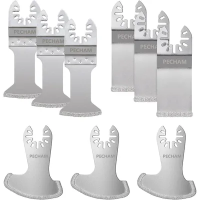 Produktbild von 9tlg. Diamant Sägeblatt Set für Oszillierwerkzeuge - Fugenentfernung & weiche Fliesen