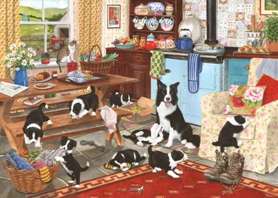 Produktbild von House of Puzzles Puzzle Collie Wobbles 1000 Teile Tiere