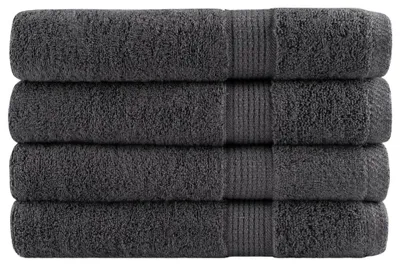 Image de vidaXL Serviettes SOLUND Premium, lot de 4, anthracite, 100 x 200 cm, 600 g/m²