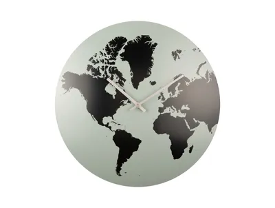 Obrázek produktu pro Karlsson - Nástěnné hodiny s mapou světa - Grey jade