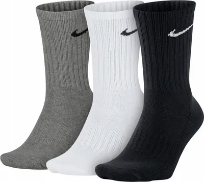 Obrázek produktu pro Nike Everyday Cushioned – balení 3 párů ponožek SX7664-964. Barva: bílá, černá, šedá/stříbrná. Velikost: L: 42-46. Určení: uni