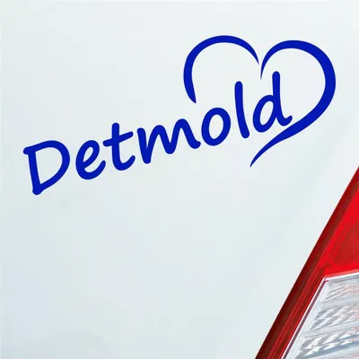 Produktbild von Auto Aufkleber Detmold Herz Stadt City Liebe Love Heimat 19x8 cm Dunkelblau Sticker Heckscheibenaufkleber