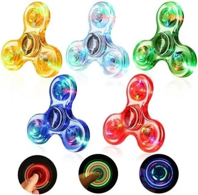 Produktbild von LED Fidget Spinner Set aus Metall - 5 Stück Lichtaktiver Stressabbauer