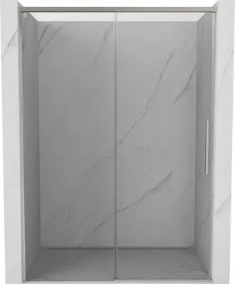 Image de Porte de douche coulissante Mexen Rox 155 cm, transparente, nickel brossé - 8C2-155-000-97-00