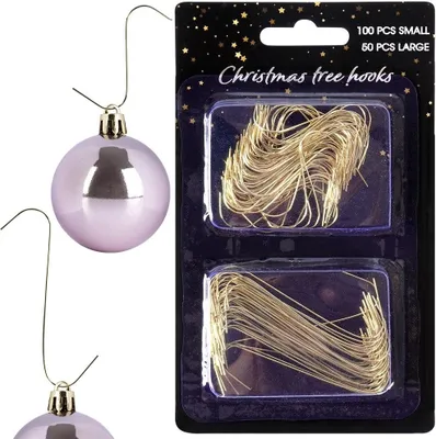 Produktbild von Weihnachtsbaumhaken 150er-Pack: Klein & Groß für einfaches Dekorieren