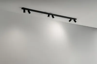 Produktbild von Deckenleuchte 10S48175 N aus mattschwarzem Metall, 6xGU10 verstellbar, modernes minimalistisches Design für Innenräume - Perenz