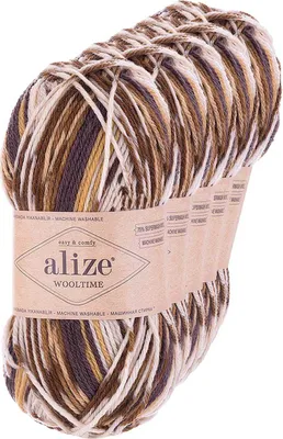 5 x 100g Sockenwolle Alize Wooltime 75% Wolle OEKO-Tex 100 Strickgarn Häkelgarn Farbwahl 11023 Sahara