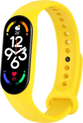 Image de Bracelet de rechange en silicone pour Xiaomi Mi Band 5, 7, 6 NFC, Amazfit Band 5, couleur : jaune