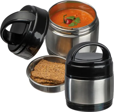Produktbild von Henkelmann / Brotdose / Lunchbox / Farbe: silber-schwarz