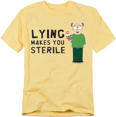 Image de South Park - "Lying Makes You Sterile" T-shirt Homme/Femme Unie TV21607 (L) (Jaune banane)