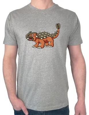 Produktbild von Huuraa Herren T-Shirt Ankylosaurus Dinosaurier XL Sport Grey Bio Baumwolle Fairtrade Herrenshirt Geschenkidee
