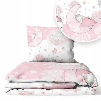 Produktbild von Ankras Bettwäsche-Set 135x100 cm Elefant Rosa