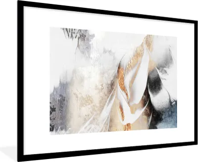 Produktbild von MuchoWow® Gerahmtes Poster Abstrakt - Gold - Design - Luxe 90x60 cm - Poster mit Schwarzem Bilderrahmen Wandposter Rahmen Foto Bilder - Wanddekoration - Fotos