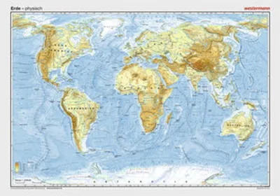 Produktbild von Posterkarten Geographie: Erde: physisch