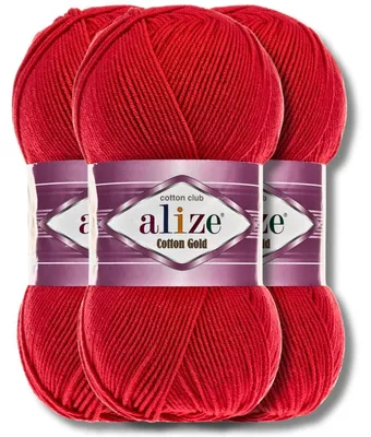 Produktbild von Alize 3x 100g Baumwolle Gold Wolle, Uni, Häkeln, Stricken (56)