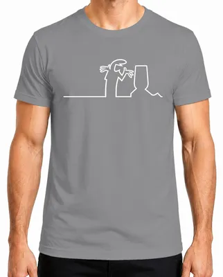 Produktbild von La Linea Balum Linienmännchen Osvaldo Cavandoli Strichmännchen Herren T-Shirt, Grau, L
