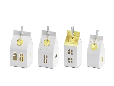 Produktbild von PartyDeco KA6, Geschenktasche, Freistehend, Gold, Weiß