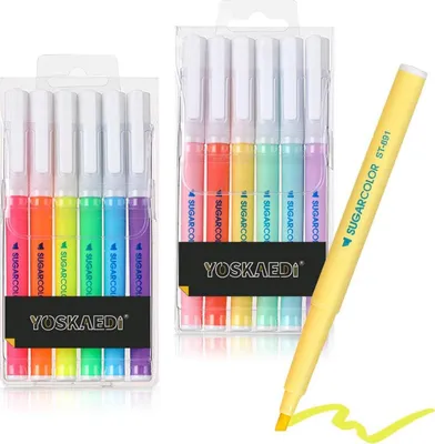 Produktbild von YOSKAEDI Textmarker Set 12 Farben Bibel Marker Stifte Highlighter Pen
