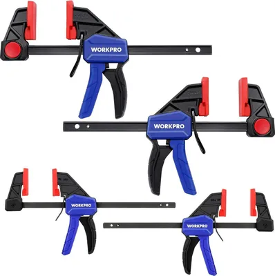 Produktbild von WORKPRO Einhandzwingen Set 4 Stück Schraubzwingen Spanner 120/150mm