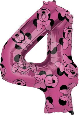Produktbild von Minnie Mouse Zahl 4 Ballon 66cm