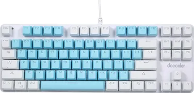 Obrázek produktu pro docooler Mechanická klávesnice s 87 klávesami, smíšené osvětlení | 9 světelných efektů | plovoucí klávesy | dvoubarevné vstřikované klávesy | modrý spínač, modrá+bílá