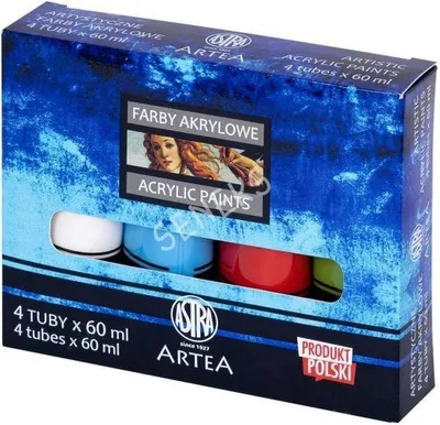 Produktbild von Artea-Acrylfarben, 4 Farben, Tube – ASTRA art-pap