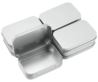 Produktbild von Rechteckige Edelstahlboxen mit Deckel, 9,5 x 6 x 2 cm